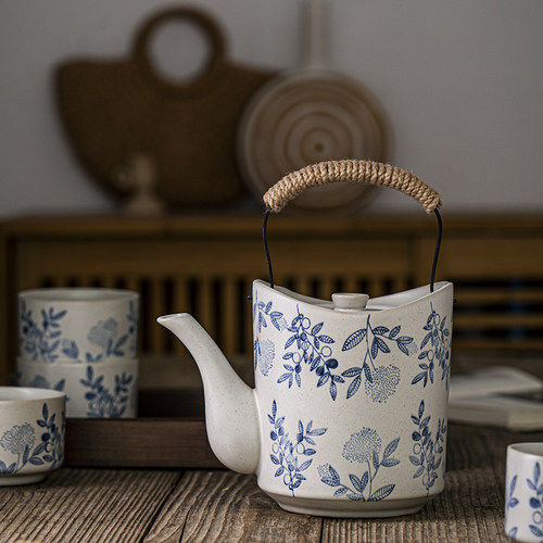 中式复古水具套装新款家用水杯水壶乔迁新居提梁茶壶大号商用泡茶 - 图2