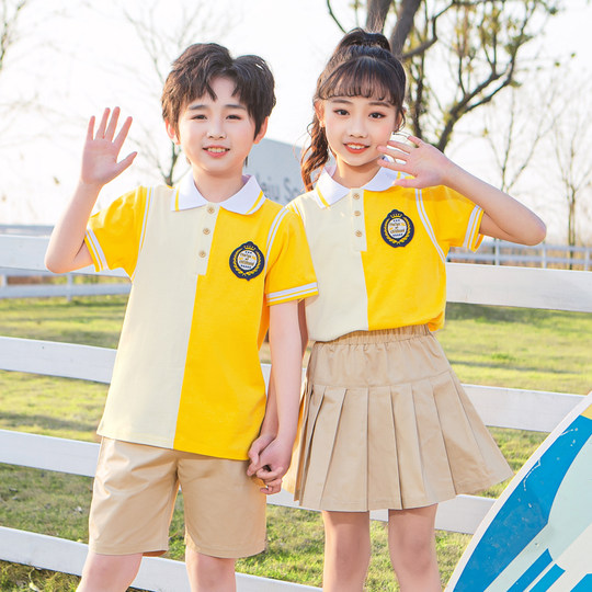 幼儿园园服夏装纯棉英伦风六一儿童班服小学生短袖校服夏季套装