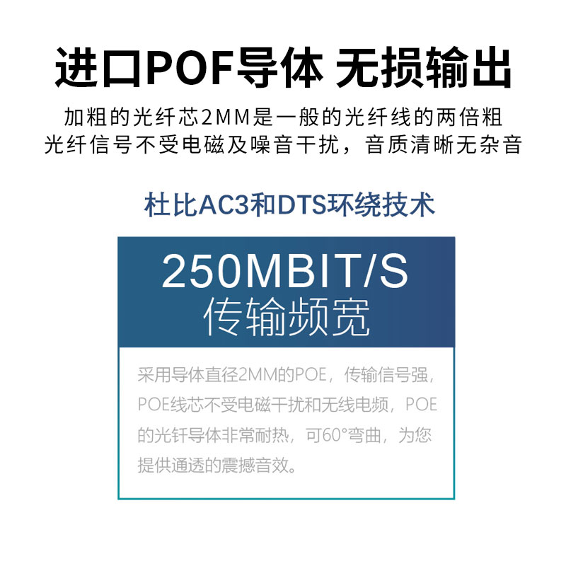 3.5数字光纤方口转圆口5.1音效电视功放机顶盒功放解码器音频线 - 图0