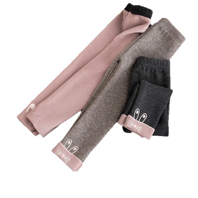 女童秋冬季加绒加厚儿童裤子一体绒保暖外穿洋气童装宝宝打底女裤 - 图3