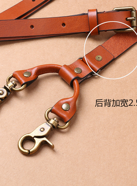 男士头层牛皮锁扣复古吊裤带