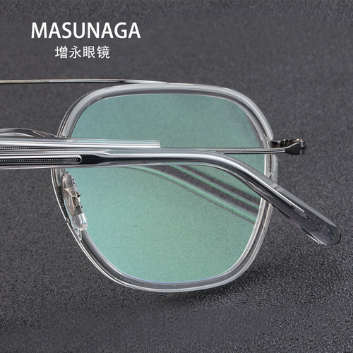 MASUNAGA增永眼镜日本手工复古眼镜双梁镜框板材近视眼镜架GMS115 - 图3
