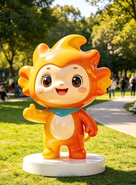 玻璃钢卡通雕塑定制大型商场美陈装饰品网红打卡吉祥物IP形象摆件