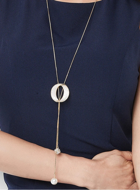 2025新款毛衣链女长款锆石百搭简约时尚挂链装饰项链