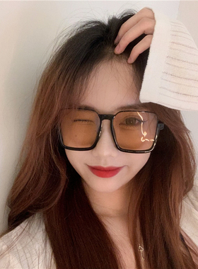 墨镜女2024新款茶色大脸显瘦