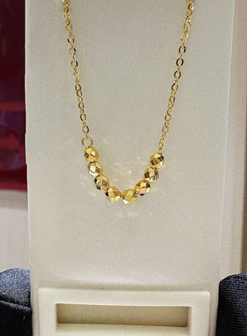 几何蹦迪珠项链女纯银镀黄金色闪光少女爆闪锁骨链高级简约礼物潮