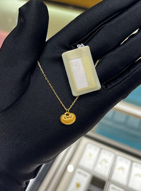 纯银925镀黄金色小元宝项链 女祥云小锁包吊坠锁骨链新中式简约潮