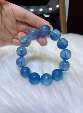 天然高冰高透玻璃体魔鬼蓝手链