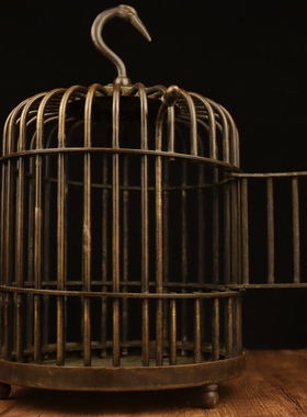 纯黄铜笼子鸟笼装饰摆件收藏