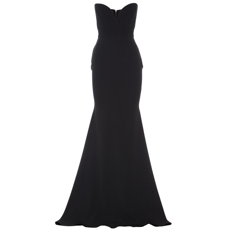 气质晚礼服年会2023新款长裙简单大方低胸派对长款鱼尾宴会连衣裙