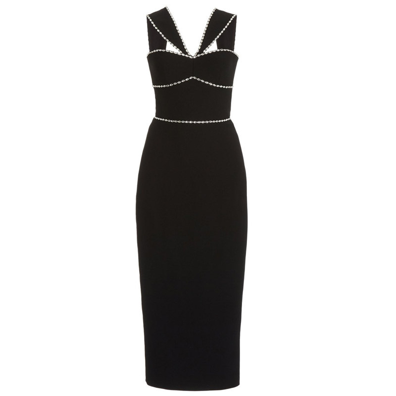 派对晚礼服2023新款显瘦短款时尚年会小礼服镶钻个性宴会连衣裙女