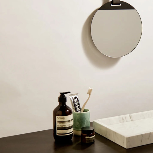 Ferm LIVING Enter 系列皮革圆形浴室挂镜墙面镜 北欧丹麦进口 - 图2