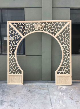 隔断玄关仿古门洞落地东阳木雕