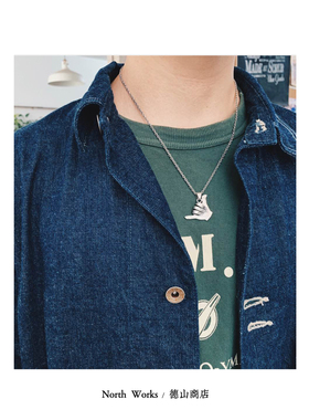 古银币手势项链男女同款