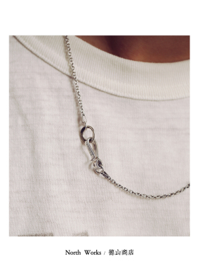 银币飞轮扣复古做旧925纯银项链