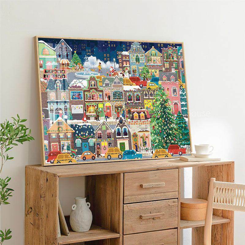 圣诞节礼物钻石画新款满钻2025客厅小幅雪景城堡5d手工粘钻十字绣,淘宝优惠券,粉丝福利购,淘宝优惠卷