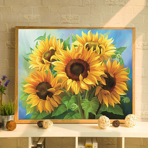 Полный бриллиант Новая модель 2023 Положите Diamond Cross -Sitch Living Room спальня в Sunflower Flower 5D Diamond Restaurant Simple