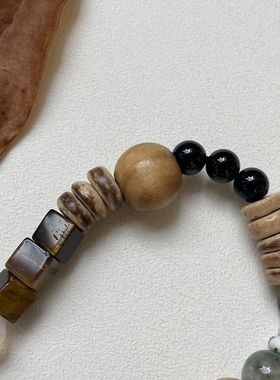 新款红色秋冬中式复古彩色串珠手链女小众叠戴手饰设计感手串