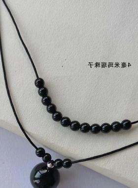 黑曜石手工项链绳女锁骨链玛瑙吊坠网红饰品气质首饰闺蜜学生礼物