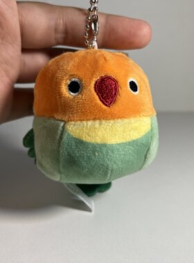 qualia 小鸟挂件鹦鹉毛绒玩具迷你公仔书包挂饰小收纳包硬币包