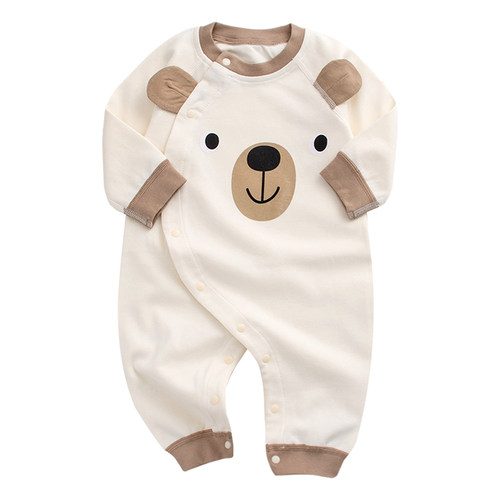 新生婴儿早秋款连体衣男宝宝纯棉无骨外出哈衣连体爬服A类小月龄 - 图3