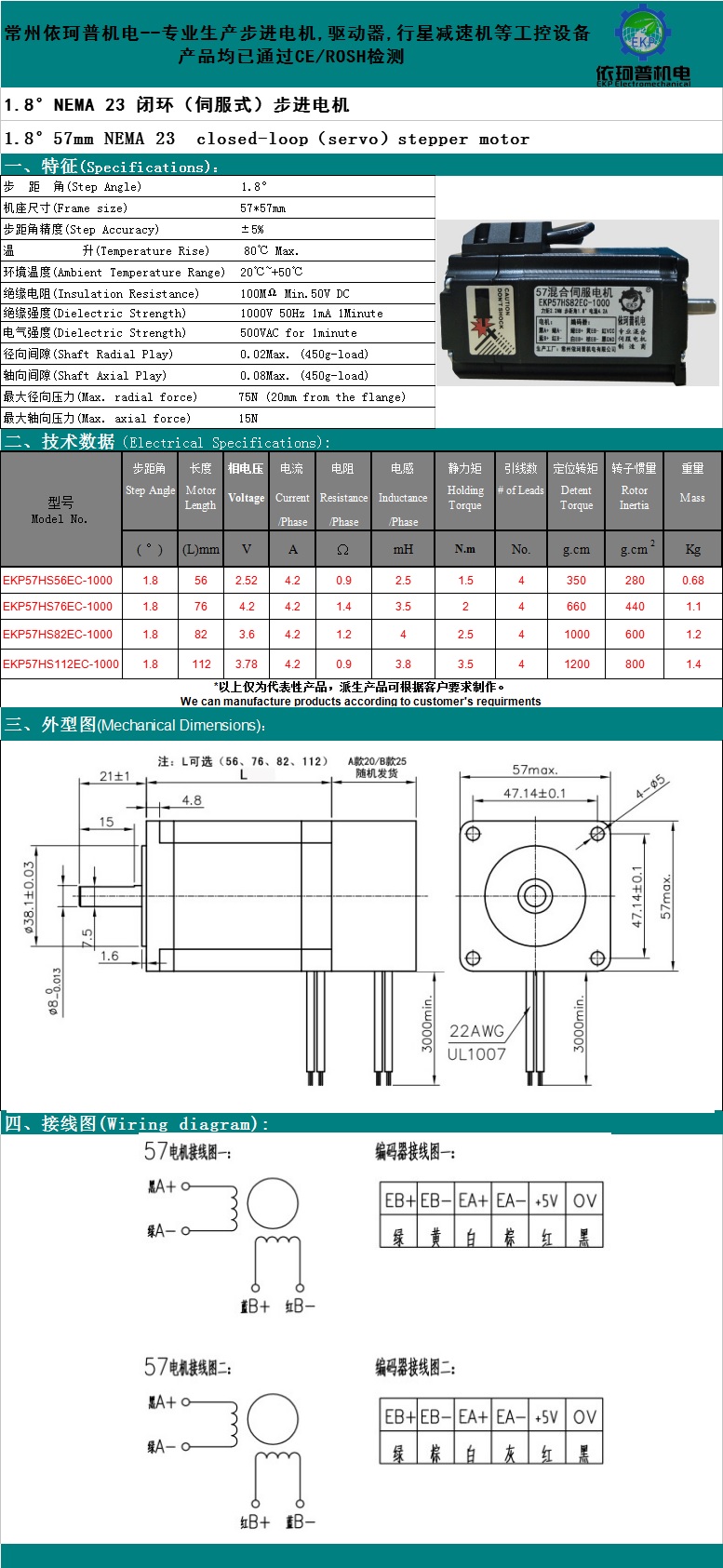 57高速闭环步进电机套装1.2N 2.2N 3N 4N 伺服电机套装 配套HBS57 - 图3