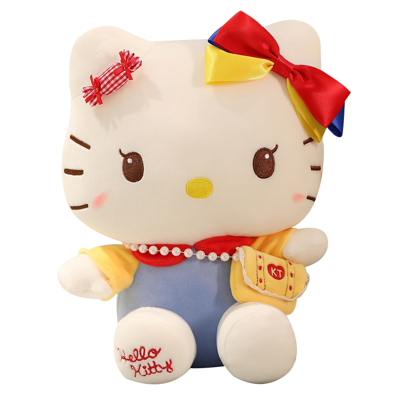 正版hellokitty公仔凯蒂猫玩偶毛绒玩具女孩KT猫娃娃睡觉女生抱枕-图3