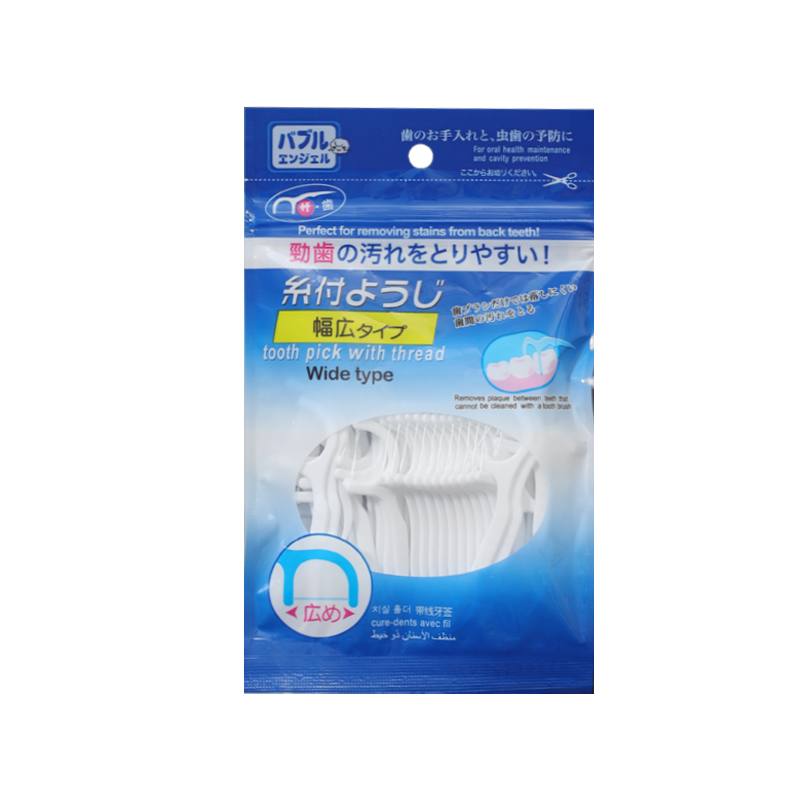 日式便携安全卫生牙签超细牙线棒家庭装剔牙线随身剔牙线棒50支 - 图1