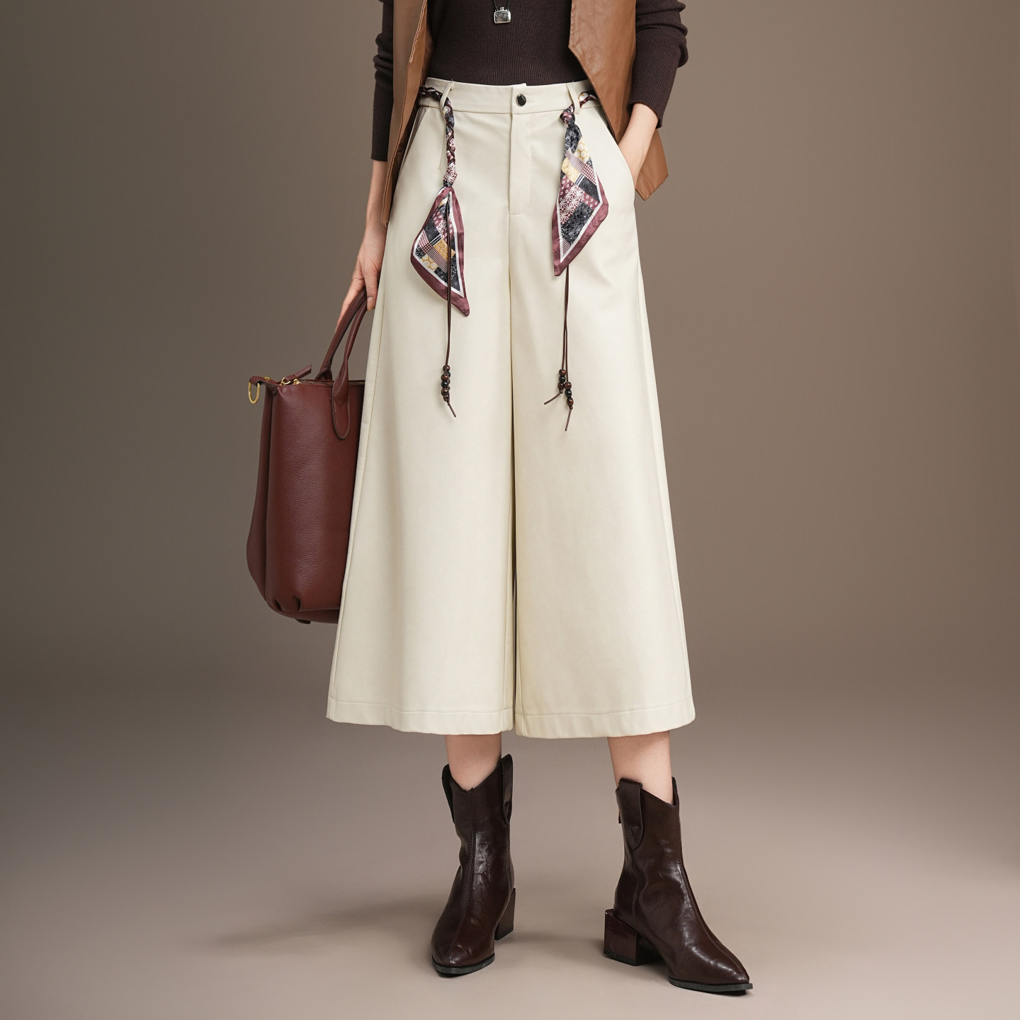 绵羊皮裤宽松八分裤阔腿裤女小个子2025新款潮流大码显瘦裤子爆款,淘宝优惠券,粉丝福利购,淘宝优惠卷