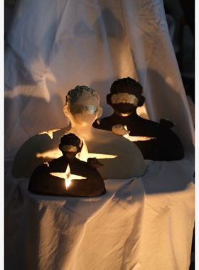 《山肩飘来一朵云》纯手捏陶瓷烛台 纯手作 顺丰包邮