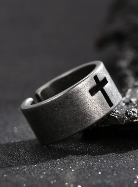 朋克复古风钛钢戒指男女款