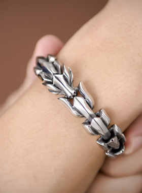 龙骨钛钢复古手环潮牌