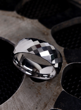 朋克风钛钢戒指个性菱形