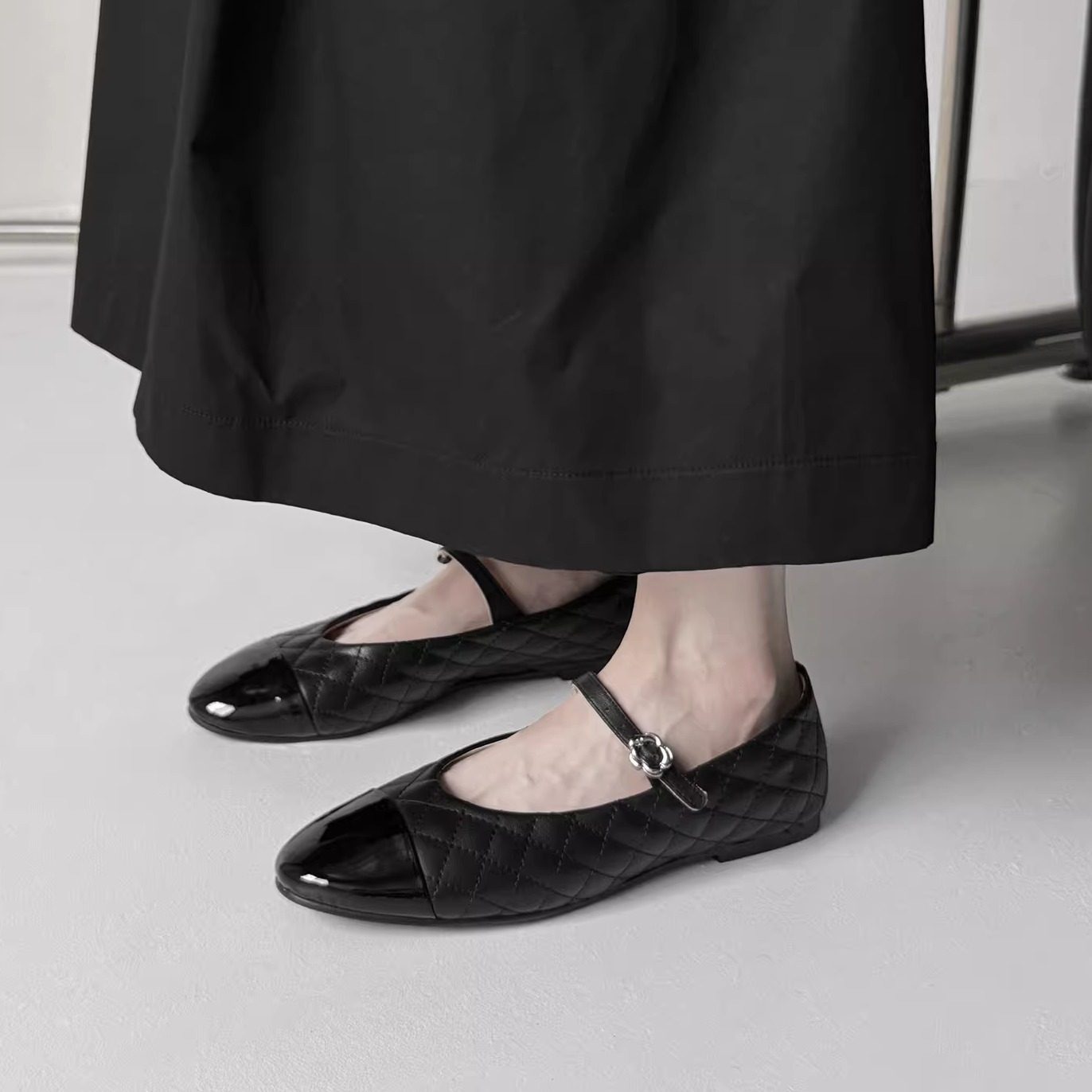 1cm真皮低跟金色格子浅口玛丽珍鞋女平底一字式圆头罗马拼色单鞋,淘宝优惠券,粉丝福利购,淘宝优惠卷