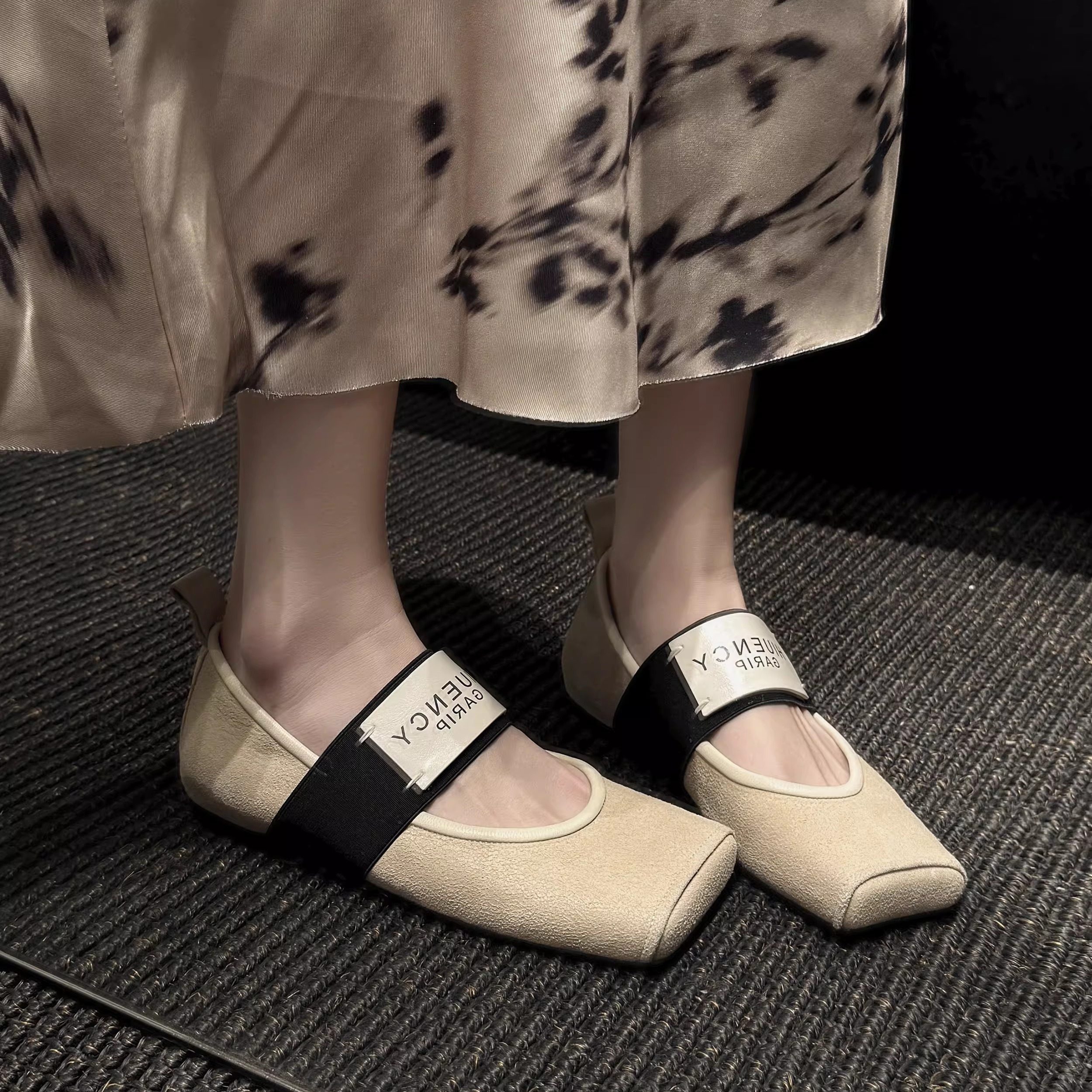 低跟芭蕾舞鞋松紧带黄色瓢鞋奶奶鞋真皮单鞋女内增高平底方头女鞋,淘宝优惠券,粉丝福利购,淘宝优惠卷