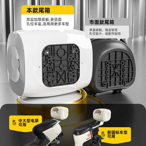 适用台铃封神电动车后备箱通用大容量踏板摩托车电瓶车尾箱储物箱 - 图1