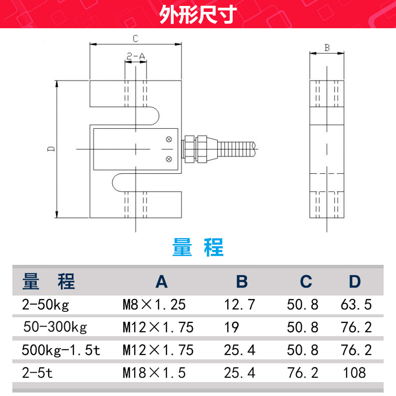 大洋S型拉压力称重传感器柯力托利多中航电测广测应变片测力模块