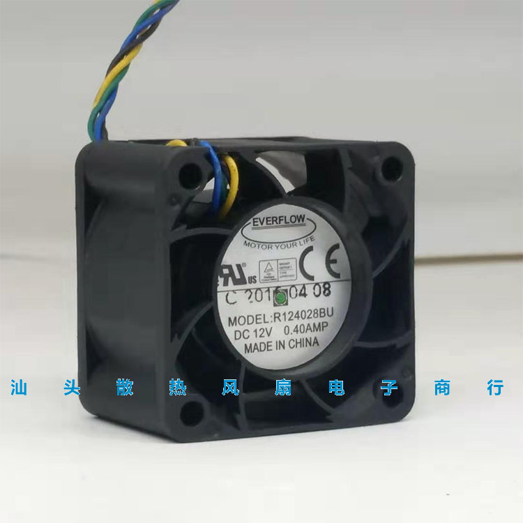 正品EVERFLOW 4028 R124028BU 12V 0.40AMP 4CM/厘米 PWM控速风扇 - 图0