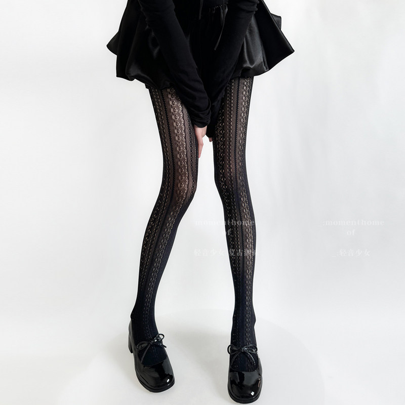 甜辣千金感！日系复古镂空提花洛丽塔打底连裤网袜少女JK暗黑丝袜,淘宝优惠券,粉丝福利购,淘宝优惠卷