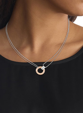 凯文克莱金色双环锁骨链冷淡风