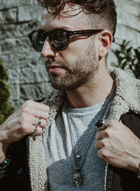 KING BABY经典骷髅联排戒指摇滚朋克嘻哈时尚潮流ins风礼物