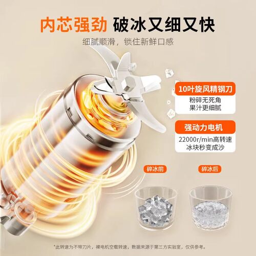 无线榨汁机小型便携式家用多功能炸水果器果汁机电动数显榨汁杯 - 图2