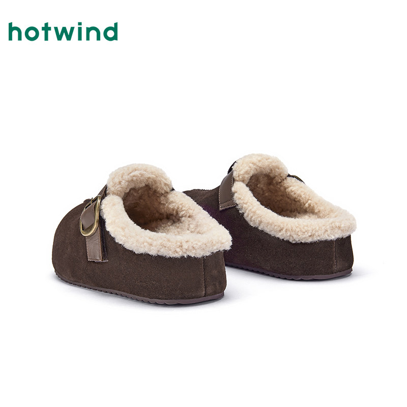 热风加绒勃肯鞋女鞋2025年冬季新款复古毛毛鞋厚底休闲棉鞋半拖鞋,淘宝优惠券,粉丝福利购,淘宝优惠卷