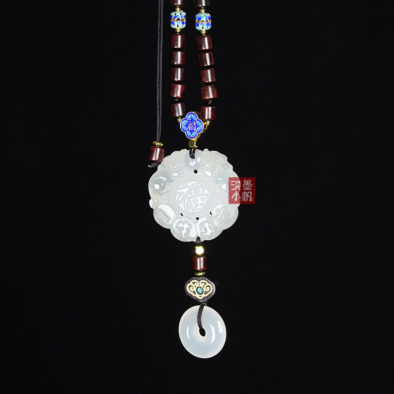 檀木佛珠汽车挂件高档保平安玉石麒麟车内吊饰挂饰品短2025新款,淘宝优惠券,粉丝福利购,淘宝优惠卷