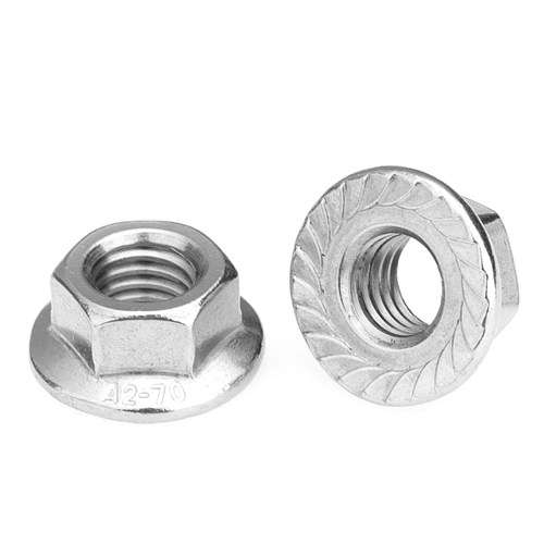 304不锈钢细牙法兰螺母六角防滑防松螺帽M8/M10/M12x1*1.25*1.5mm - 图0