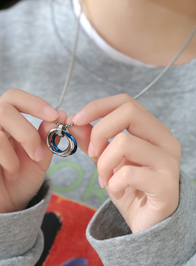 戒指吊坠项链ins钛钢不掉色男