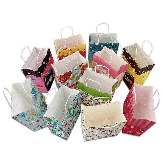 Medium-Sized Cartoon Gift Paper Bag, Birthday Bag, Return Gift Tote Bag, Children's Day Gift, Kindergarten Holiday Packaging Bag