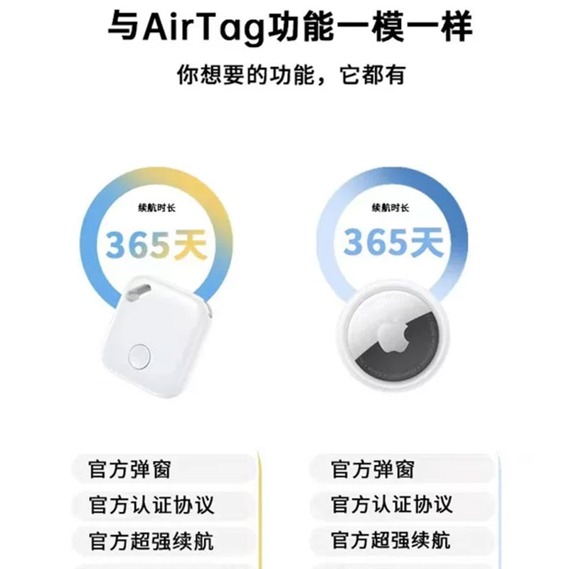 平替airtag防丢神器苹果定位器汽车钥匙自行车防丢小孩老人防走丢 - 图0