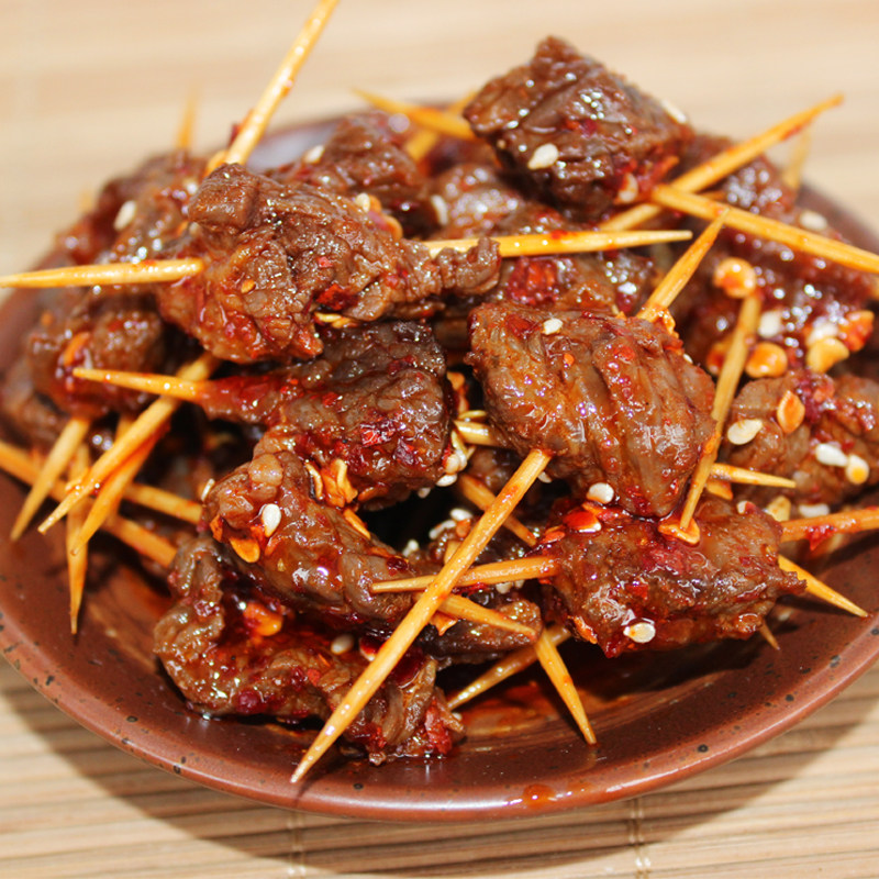 恰味道香辣牙签牛肉 湖南地方特产美食牛肉粒卤味小吃零食180g/袋,淘宝优惠券,粉丝福利购,淘宝优惠卷