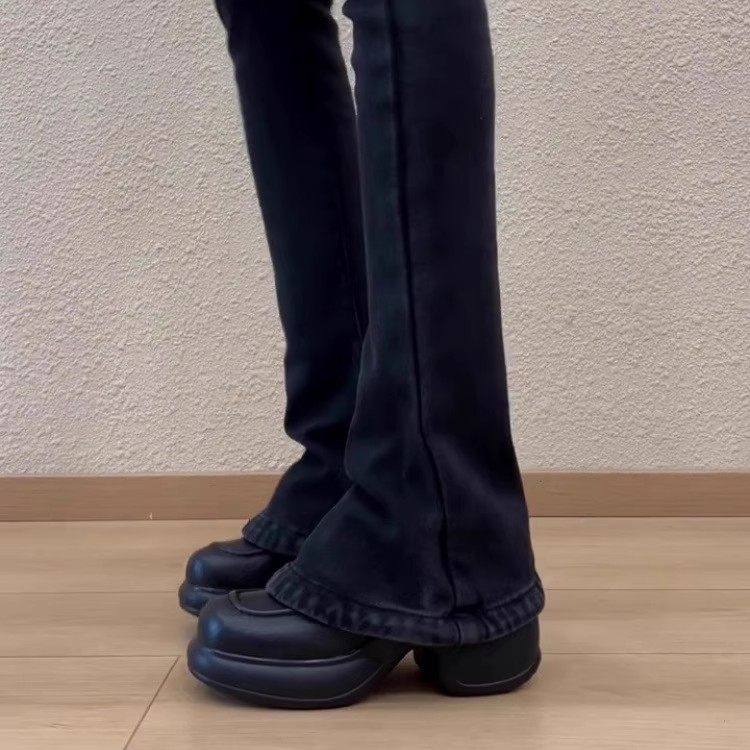 英伦风厚底深口单鞋女2025春季新款粗跟高跟圆头百搭不累脚小皮鞋,淘宝优惠券,粉丝福利购,淘宝优惠卷